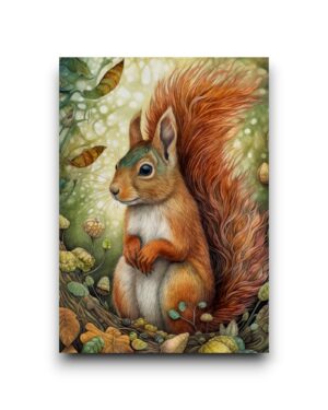 A6 Ansichtkaart - Animals of the forest - Eekhoorn