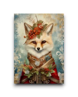 A6 Ansichtkaart - Christmas Animals - Vos