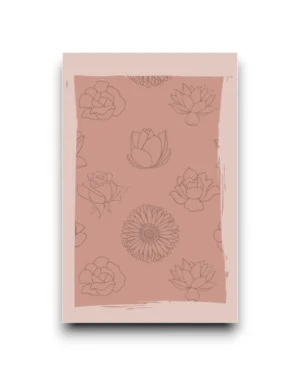 A6 Ansichtkaart - Getekende bloemen terracotta
