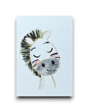 A6 Ansichtkaart - Genietende zebra/paard
