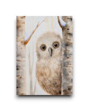 A6 Ansichtkaart - Kiekeboe: Witte uil