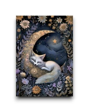 A6 Ansichtkaart - Moon Animals: Vos