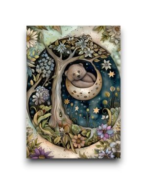 A6 Ansichtkaart - Moon Animals - Beer