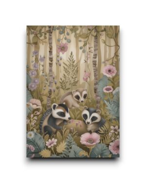 A6 Ansichtkaart - Woodland Spring Animals: Das