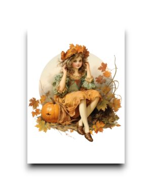 A6 Ansichtkaart - Autumn Fairy girls: Hazel