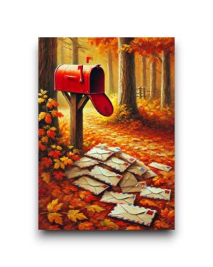 A6 Ansichtkaart - Autumn Season: Brievenbus