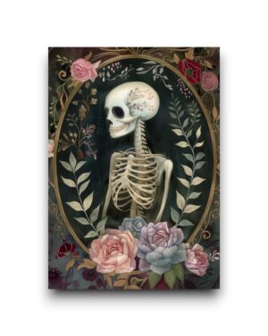 A6 Ansichtkaart - Halloween Characters: Skelet
