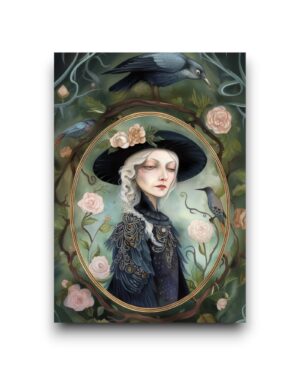 A6 Ansichtkaart - Halloween Characters: Women with Head