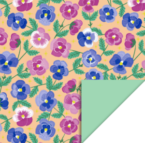 Cadeaupapier - Viooltjes mint