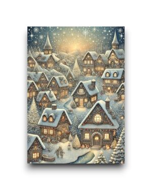 A6 Ansichtkaart - Winter Wonderland: Winters dorp