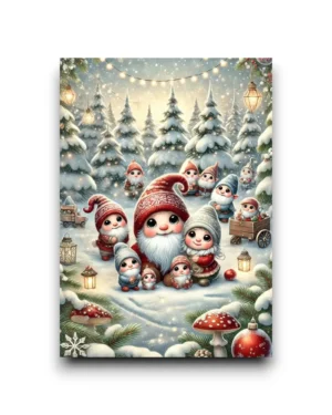A6 Ansichtkaart - Christmas Family time: Kabouter