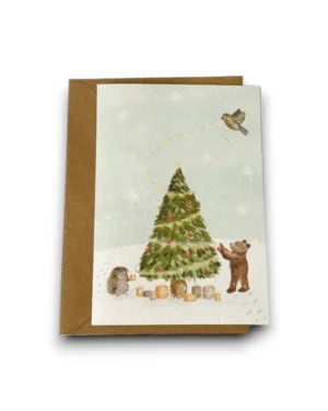 Gevouwen kaart - Kerstdiertjes