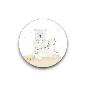 Sluitsticker - Ijsbeer met lichtjes