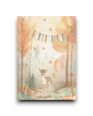 A4 print - Herfstbos met dieren