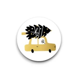 Stickers - Auto met kerstboom