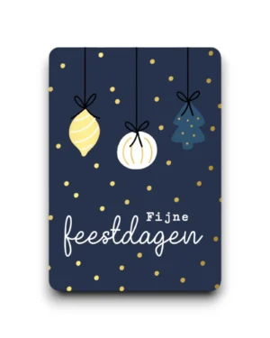 A6 Ansichtkaart - Fijne feestdagen + kerstballen