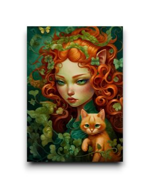 A6 Ansichtkaart - Catgirls: Darky green