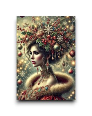 A6 Ansichtkaart - Christmas woman: Ellie