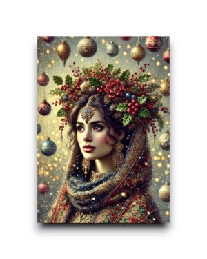 A6 Ansichtkaart - Christmas woman: Hava
