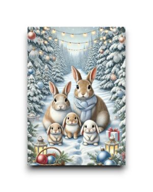 A6 Ansichtkaart - Christmas Family time: Konijn
